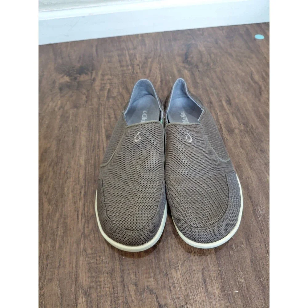 OluKai Nohea Mesh Slip On Men Size 9.5 US Light Brown Casual Shoes Sneakers